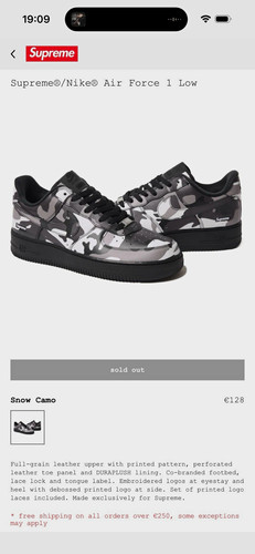 Nike supreme air force low - nike,